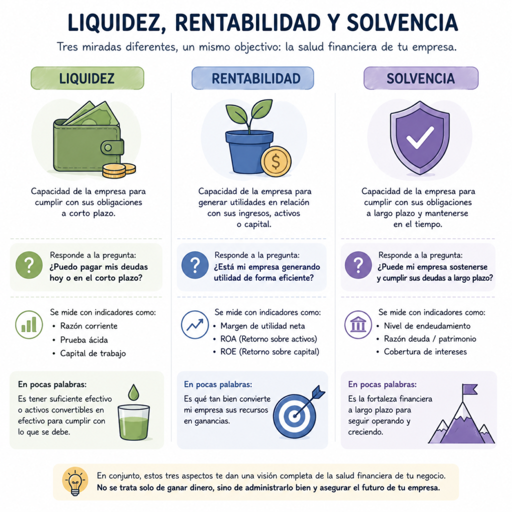 Diferencia entre liquidez - Rentabilidad y Solvencia - www.vanessacaballeros.com