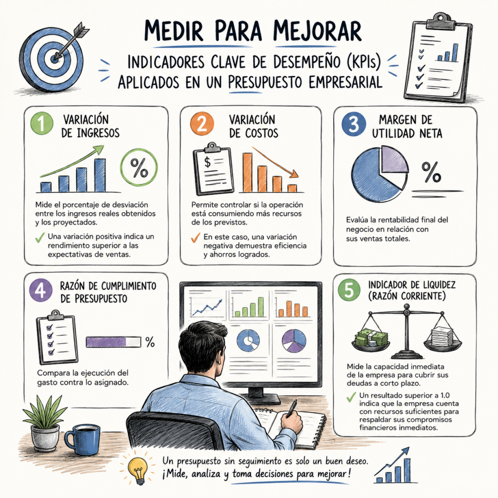 #VanessaCaballeros - Indicadores clave de desempeño (KPIs) el presupuesto empresarial.